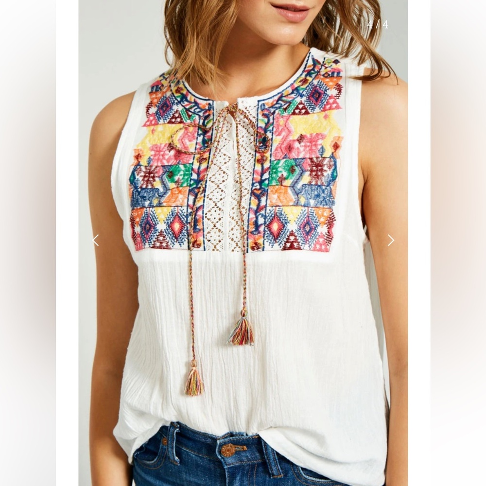 Hayden Los Angeles Kaleidoscope Embroidered Top